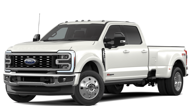 2026 Ford Super Duty F-450 Lariat in Star White Metallic Tri-Coat — front three-quarter view